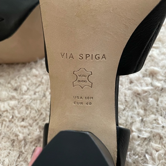 NWOT! 👀 Via Spiga Block Heel Peep Toe Sandals - Picture 7 of 9